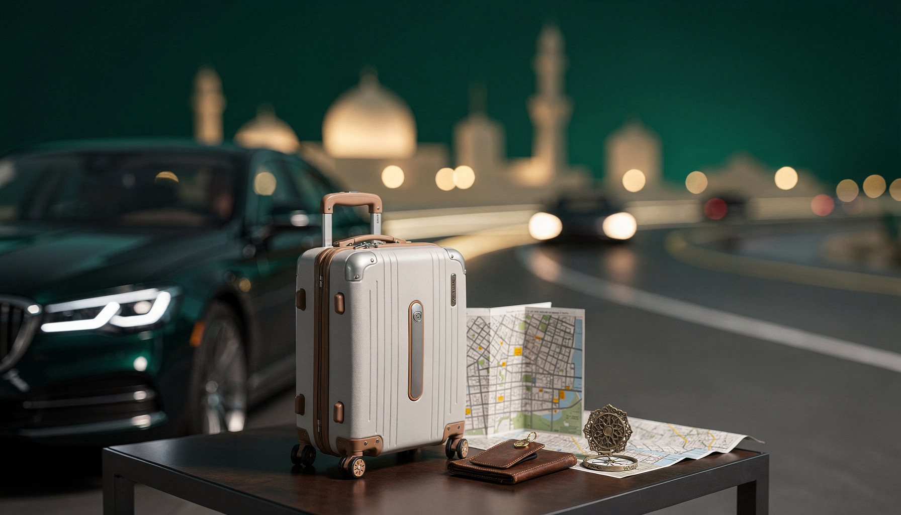 مرشد سياحي وخدمة سيارات وحجز فنادق — tourist guide specialist with car rental and hotel booking services website built with WebZum AI website creator